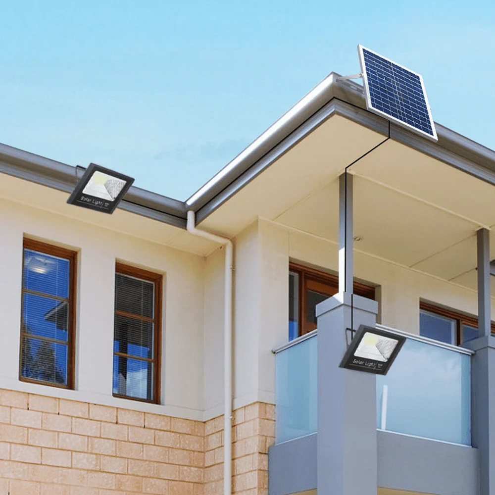 REFLECTOR LED 100 W C/CONTROL REMOTO Y PANEL SOLAR