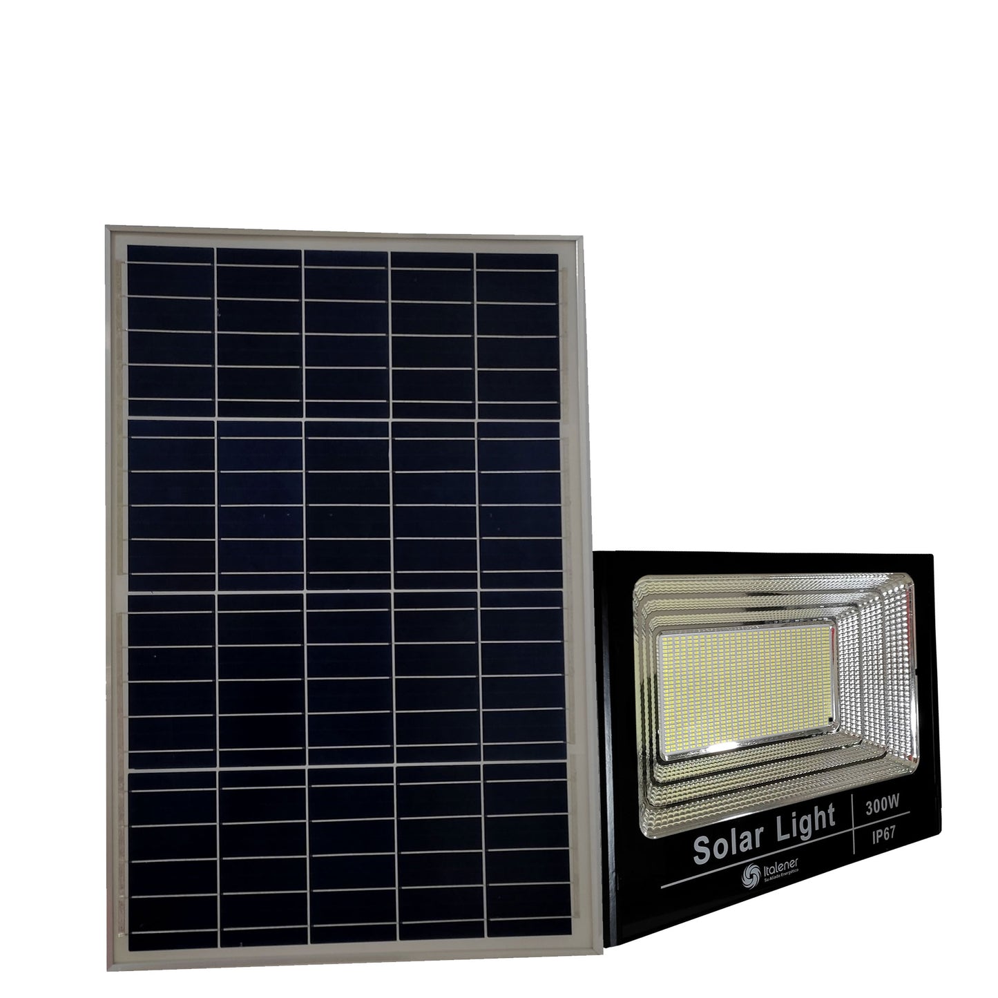 REFLECTOR LED 300W C/CONTROL REMOTO Y PANEL SOLAR